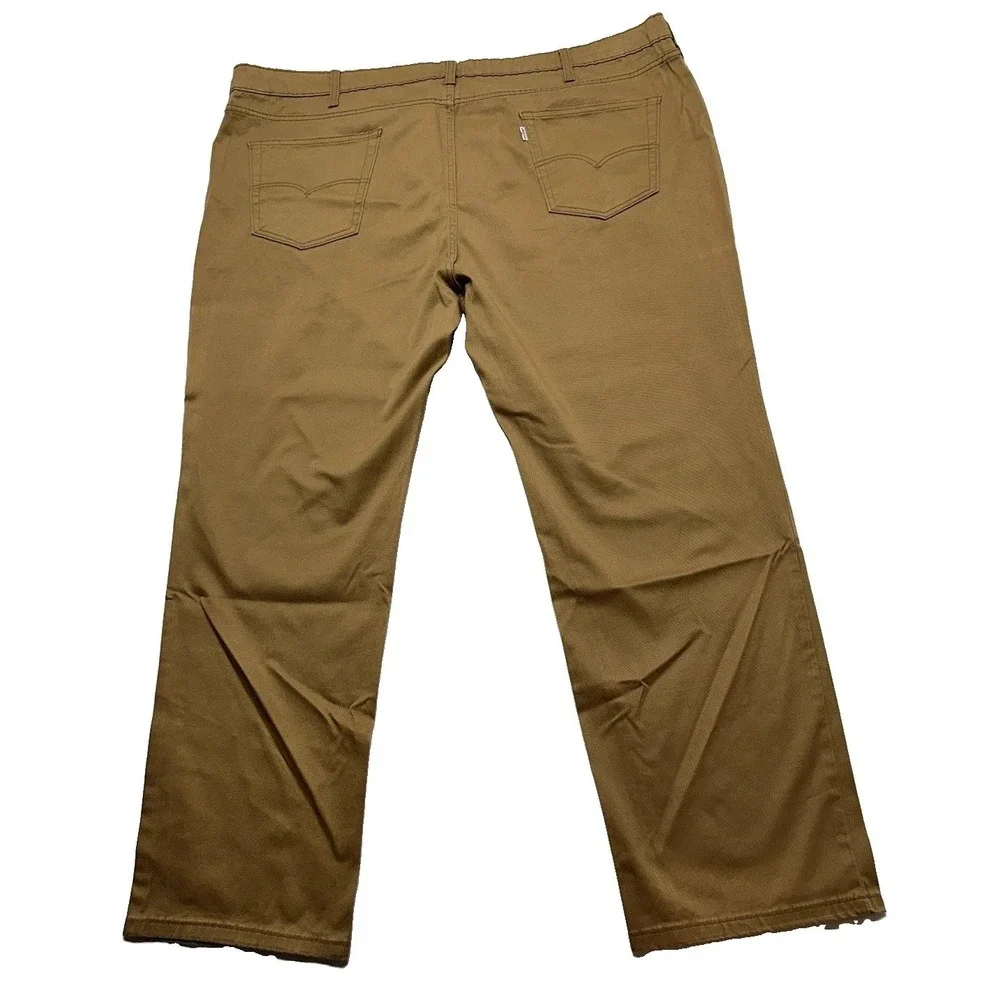 Levi's 541 Athletic Taper Pants Mens 50x32 Brown Khaki Chino Twill WaterLess